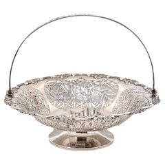Panier en argent ancien exporté de Chine par Wang Hing
