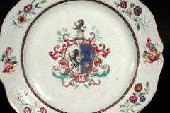 Chinese Export Armorial Famille Rose Plate, Arms of Poley Impaling Coffin