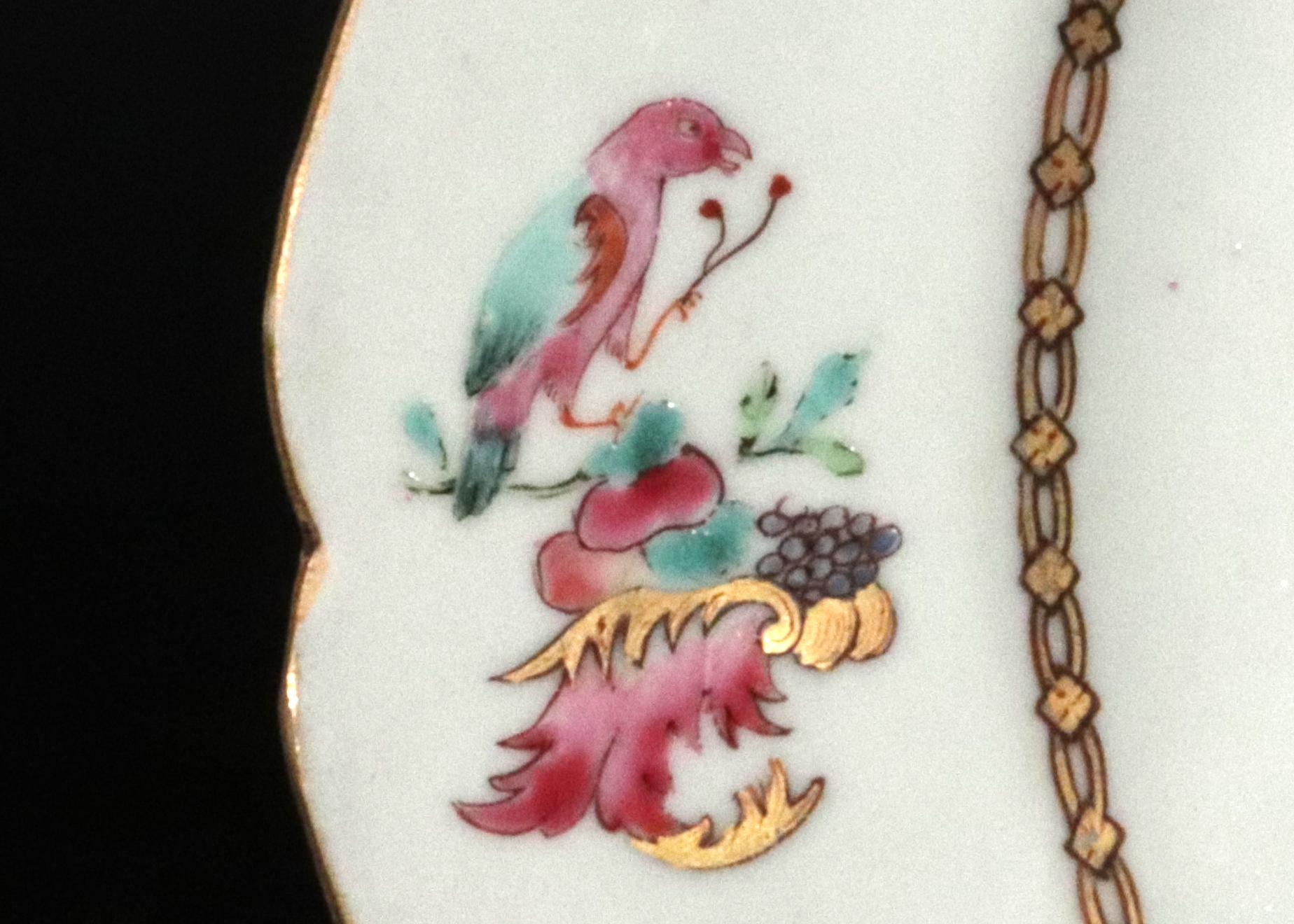 Chinese Export Armorial Famille Rose Plate, Arms of Poley Impaling Coffin For Sale 4