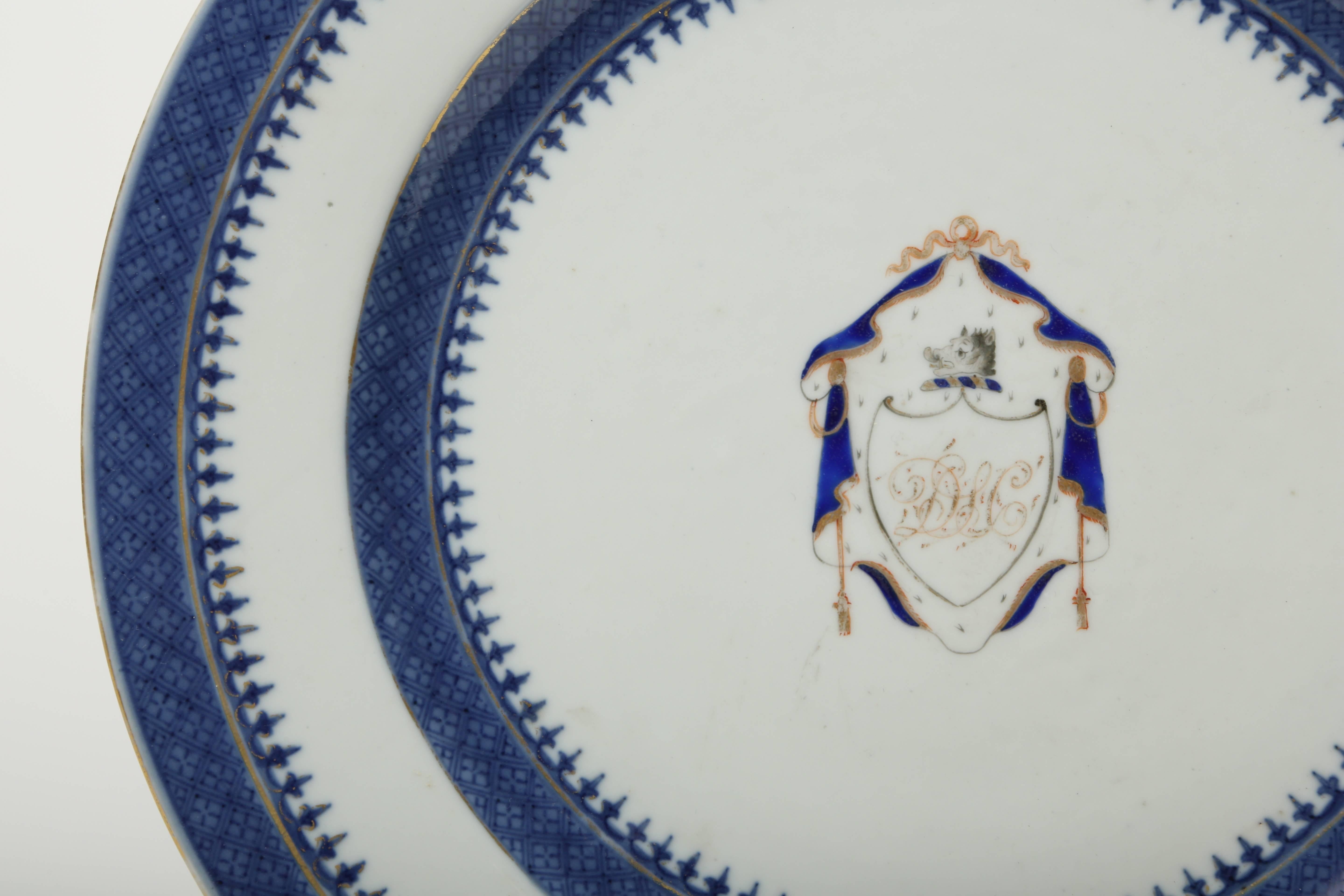 Gilt Chinese Export Armorial Plate