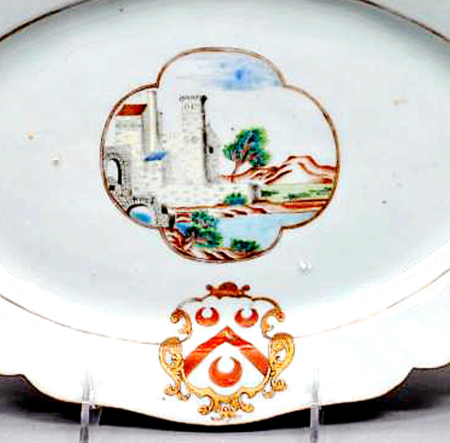 Chinesisches Export-Porzellan-Wappen, Wappen von Pole, um 1745 im Angebot 3