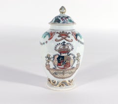 Chinese Export Armorial Porcelain Tea Caddy, Arms of Prince Willem IV of Orange