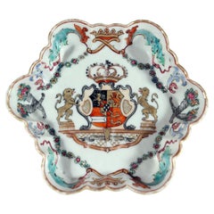 Chinesischer Export-Wappenschmuck aus Porzellan, Teekanneständer, Prinz Willem IV. von Orange