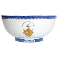 Chinese Export Armorial Punch Bowl / from a Service for Daniel Seton, Surat 1795