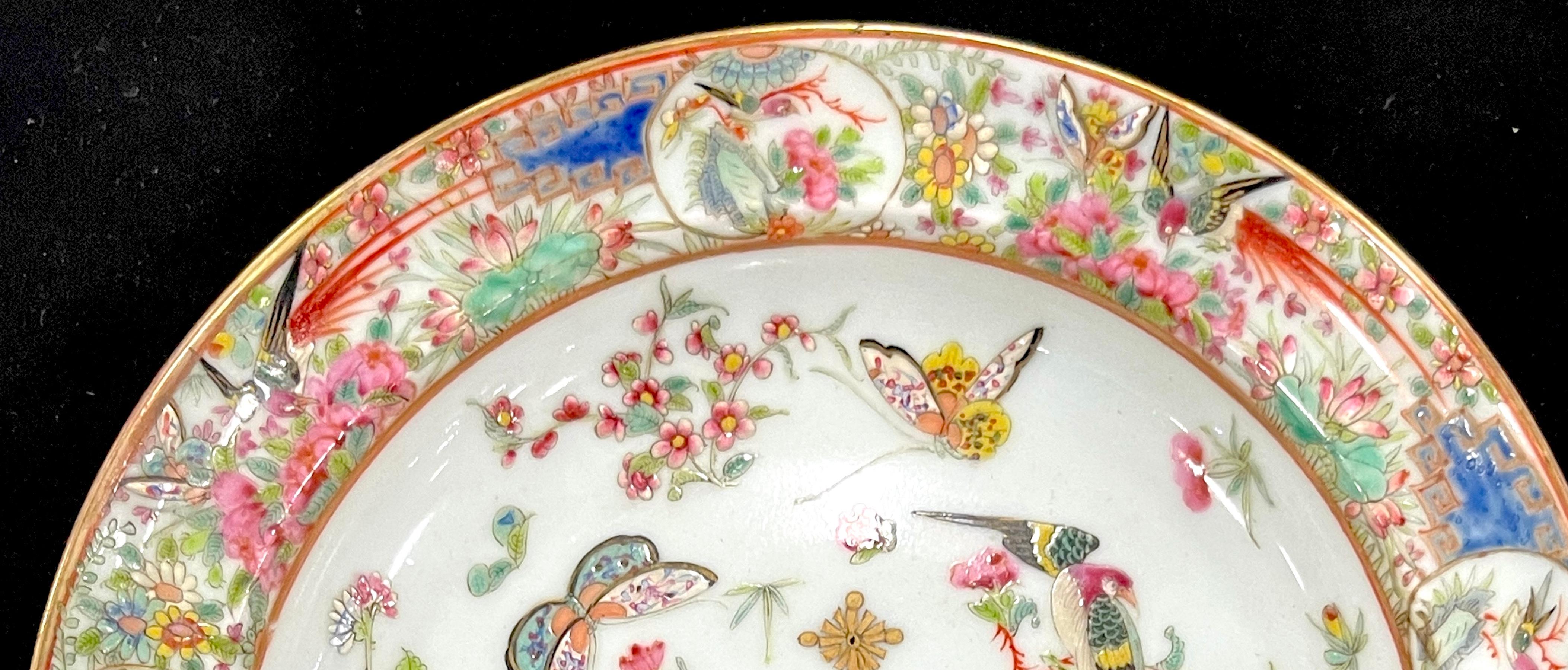 Porcelain Chinese Export Armorial Soup Plate from Marquis De Almendares Service, 1842 For Sale