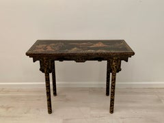 Chinese Export Black Lacquer and Gilt Console, Early 20th Century, China