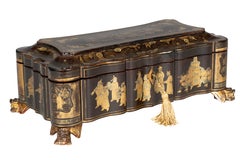 Chinese Export Black Lacquer Game Box