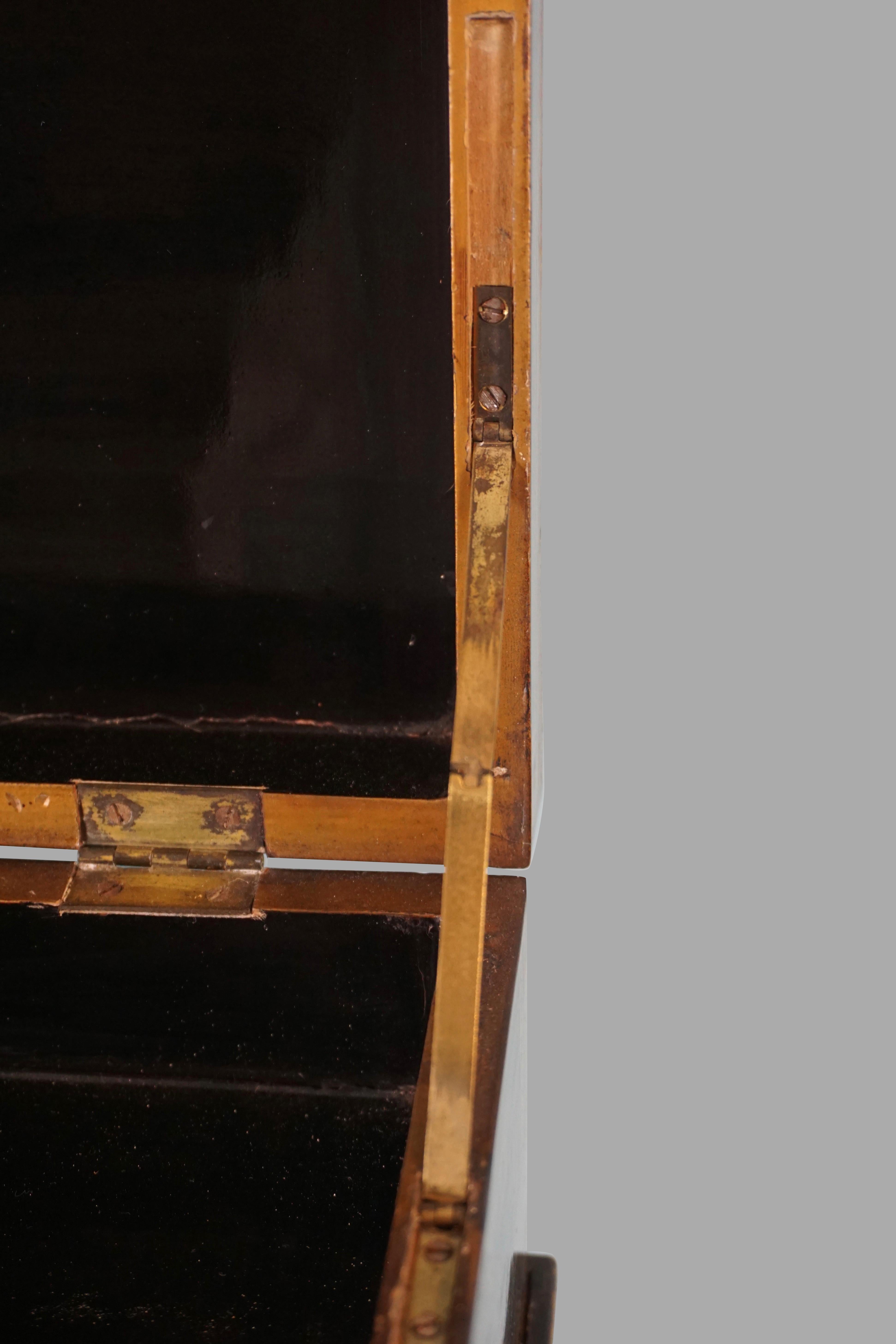 Chinese Export Black Lacquer Writing or Work Box on Later Custom Stand 8