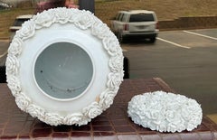 Chinese Export Blanc De Chine Stil Tozai Porzellan Ingwer Glas W / Applied Rosen