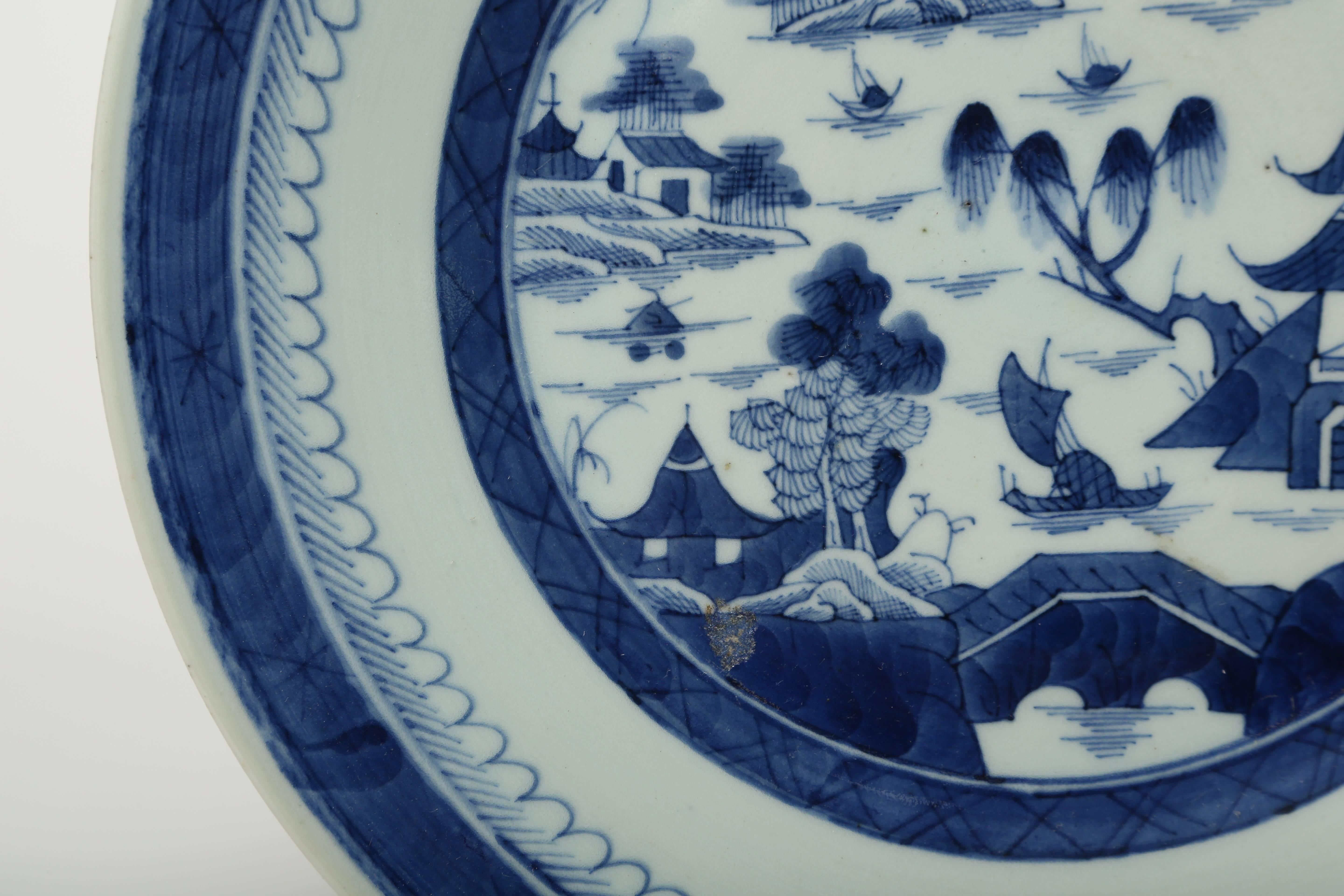 Hand-Painted Chinese Export Blue and White Charger