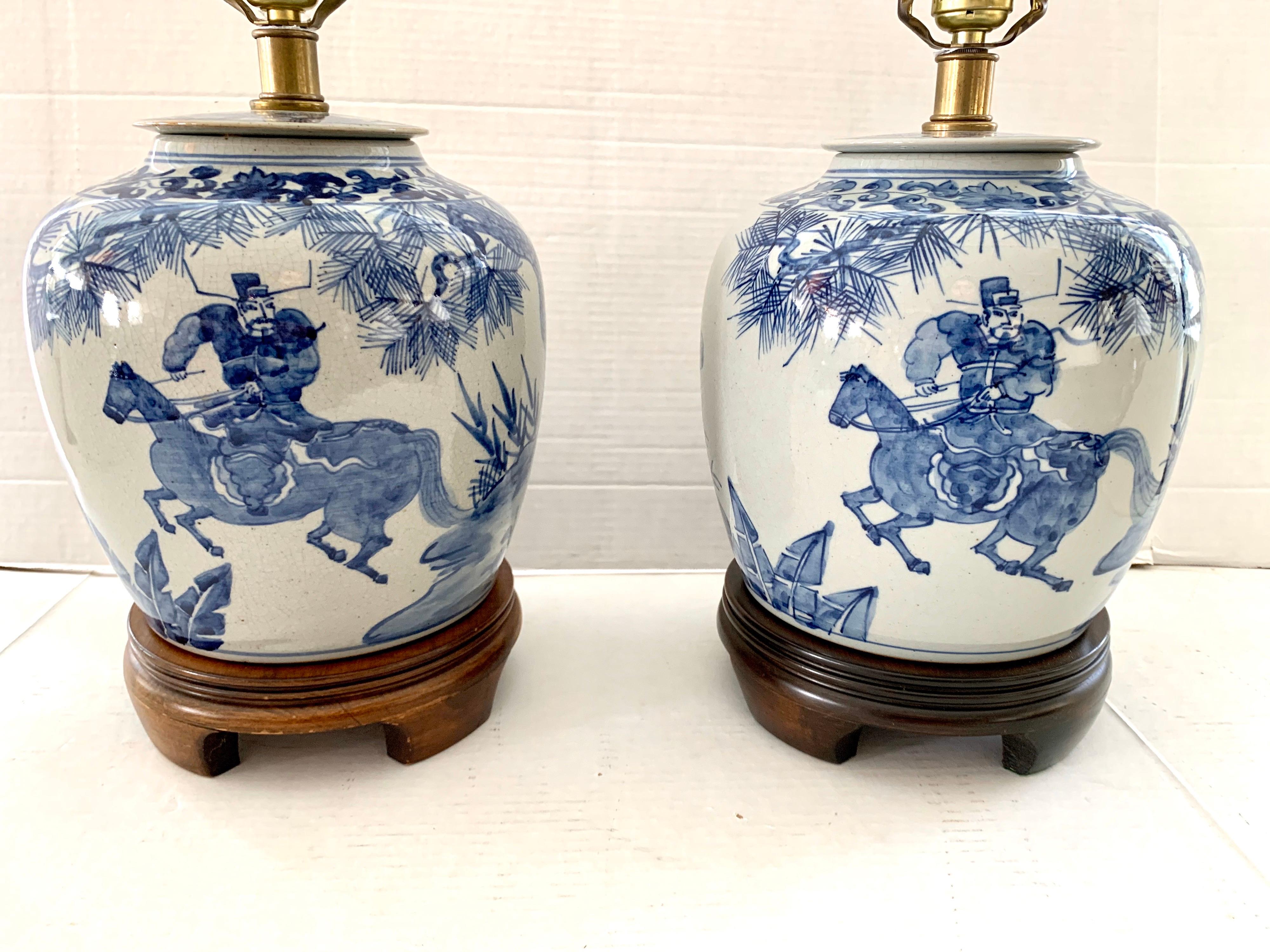 blue ginger jar lamps