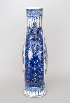 Chinese Export Blue and White Moon Flask