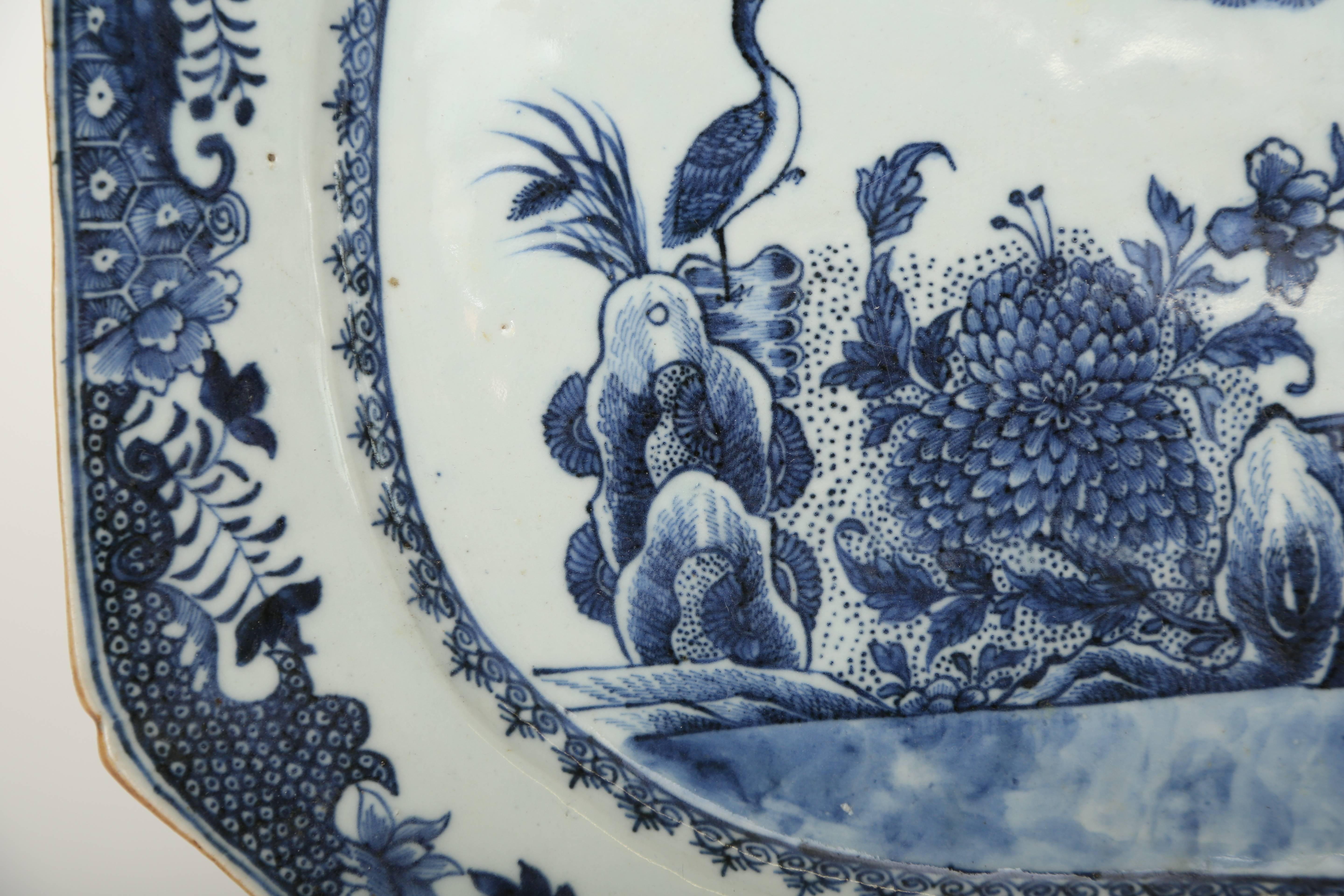 Glazed Chinese Export Blue and White Platter