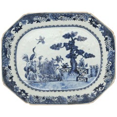 Chinese Export Blue and White Platter