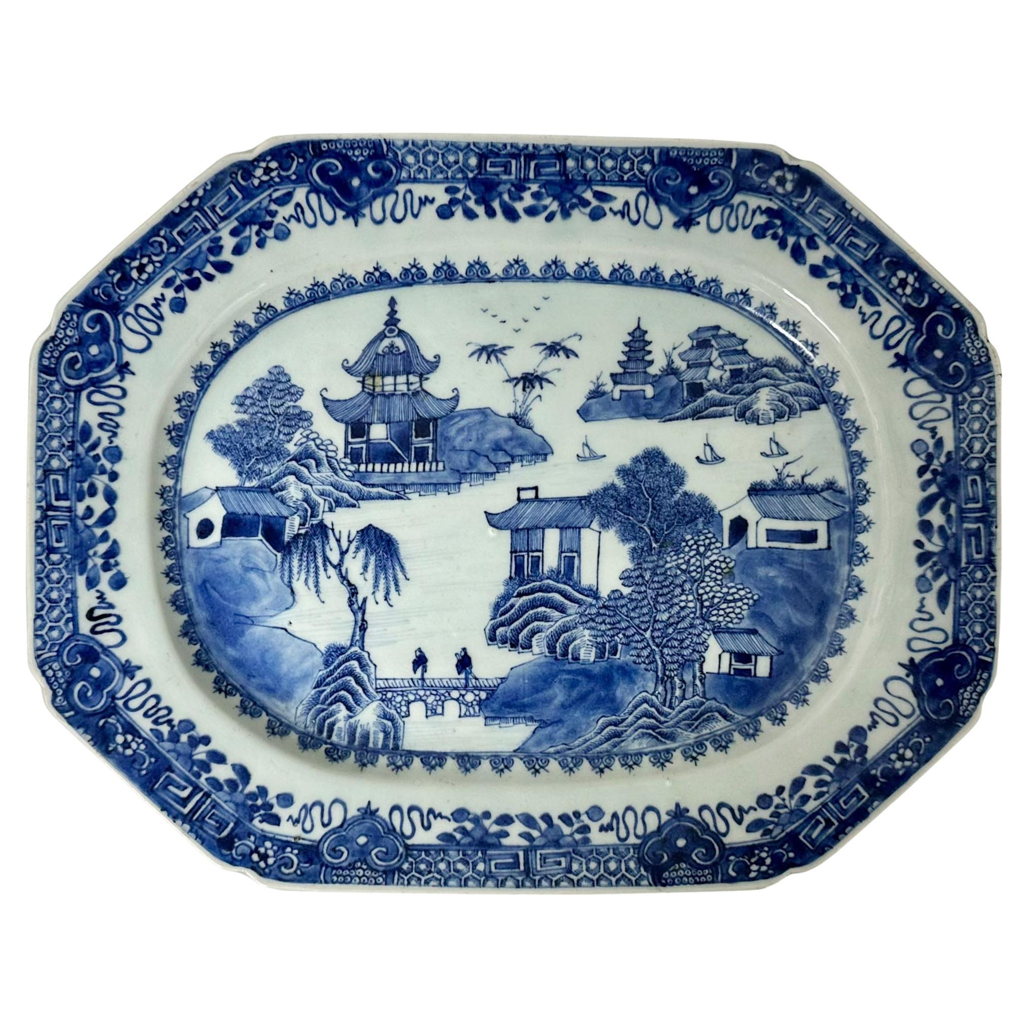 Chinese Export Blue And White Platter
