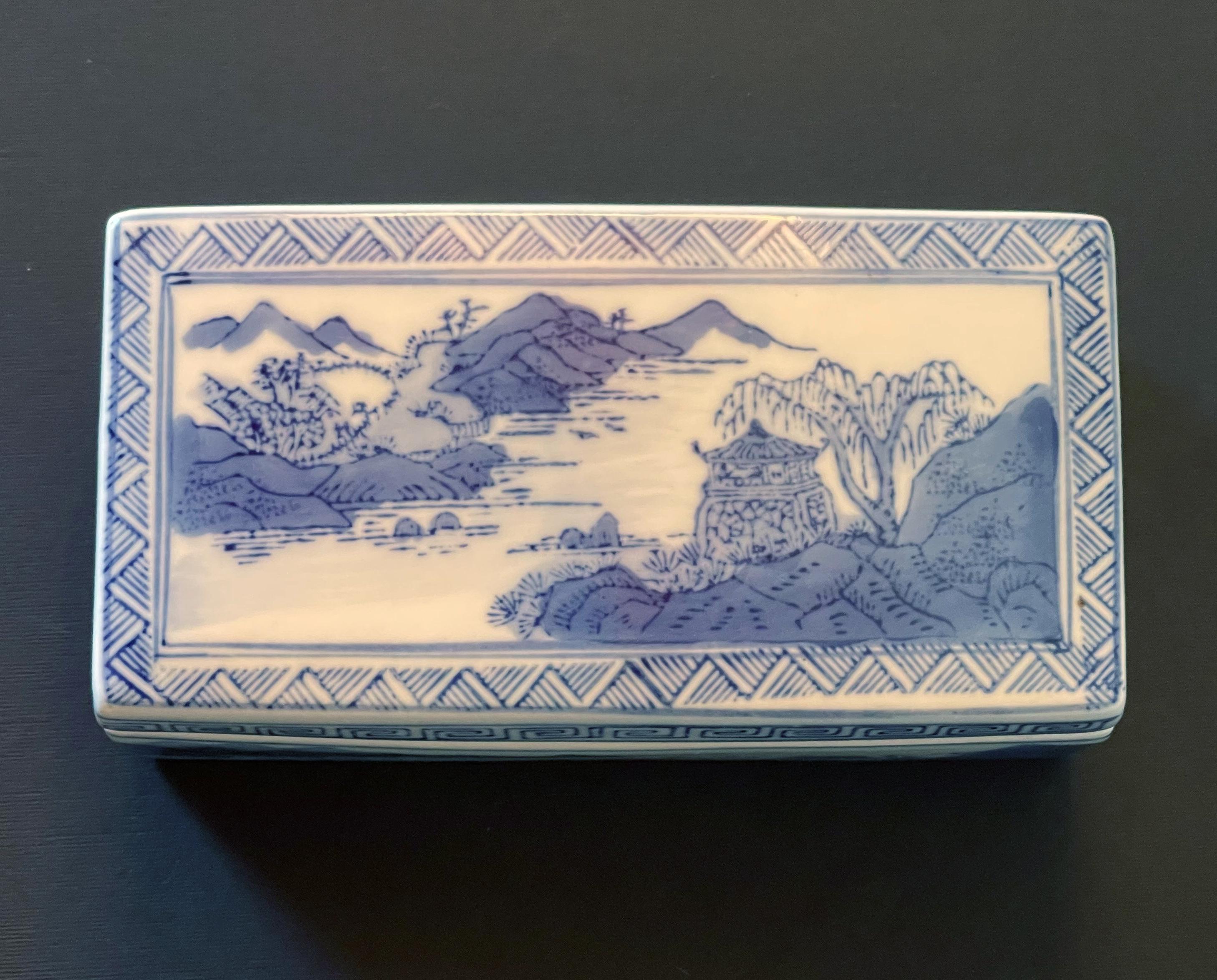 Caja de porcelana china de exportación azul y blanca Exportación china en venta