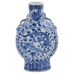 Chinese Export Blue and White Porcelain Vase with Dragon Motifs, circa 1900