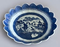 Chinese Export Blue and White Scalloped Bowl