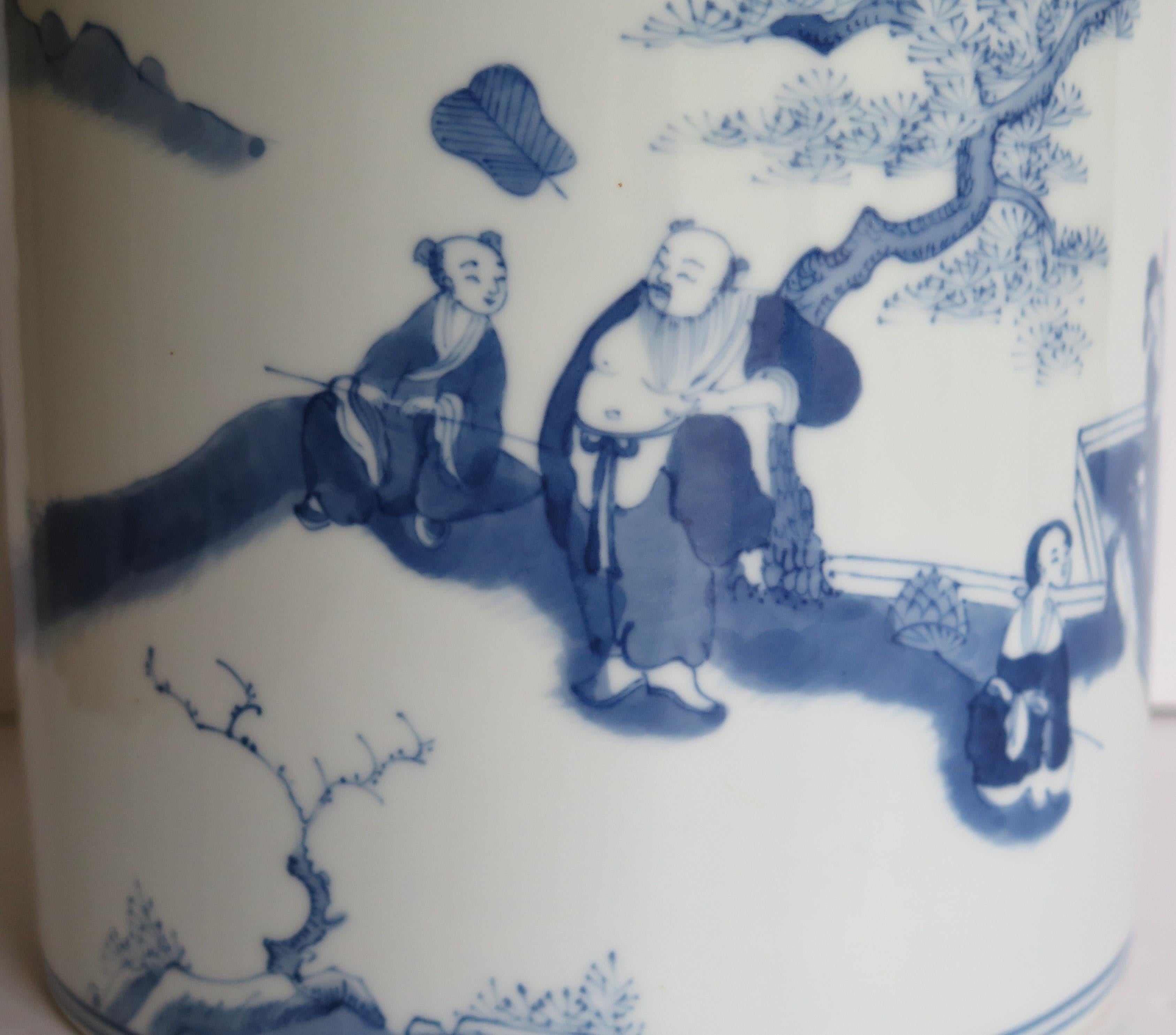 Chinesischer Export-Bürstentopf oder Bitong-Porzellan, handbemalt, Chinesisch  Qing-Dynastie um 1900 im Angebot 6