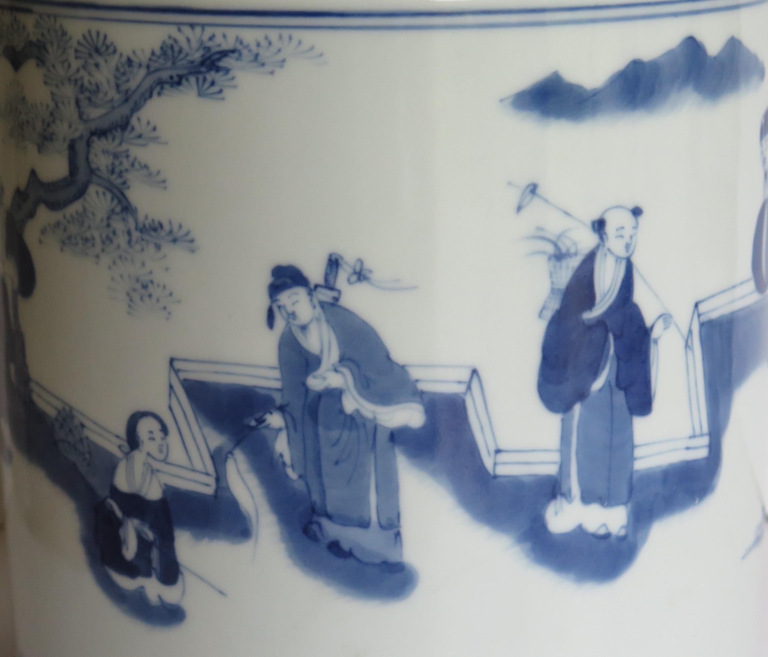 Chinesischer Export-Bürstentopf oder Bitong-Porzellan, handbemalt, Chinesisch  Qing-Dynastie um 1900 im Angebot 7