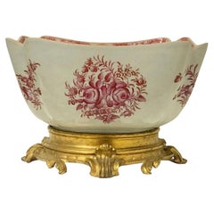 Antique Chinese Export Bowl with Doré Bronze Base