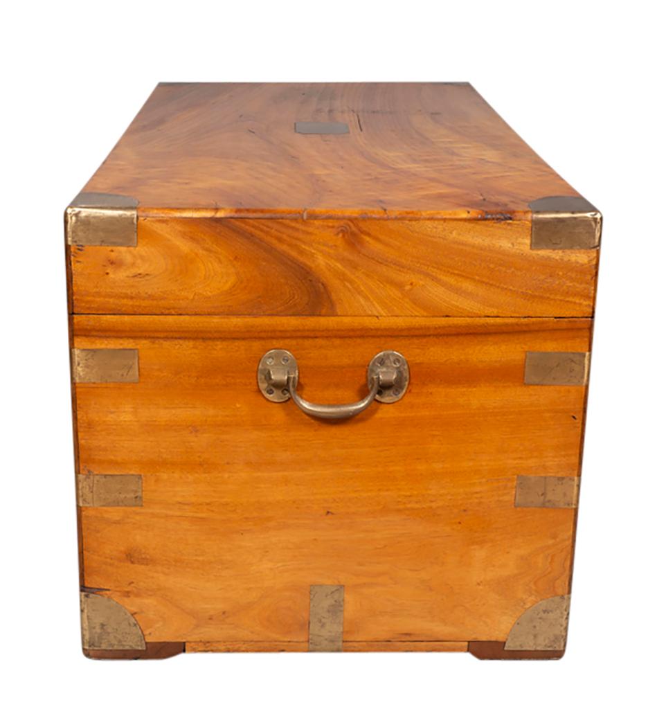 Chinese Export Brass Bound Camphorwood Chest In Good Condition For Sale In Essex, MA