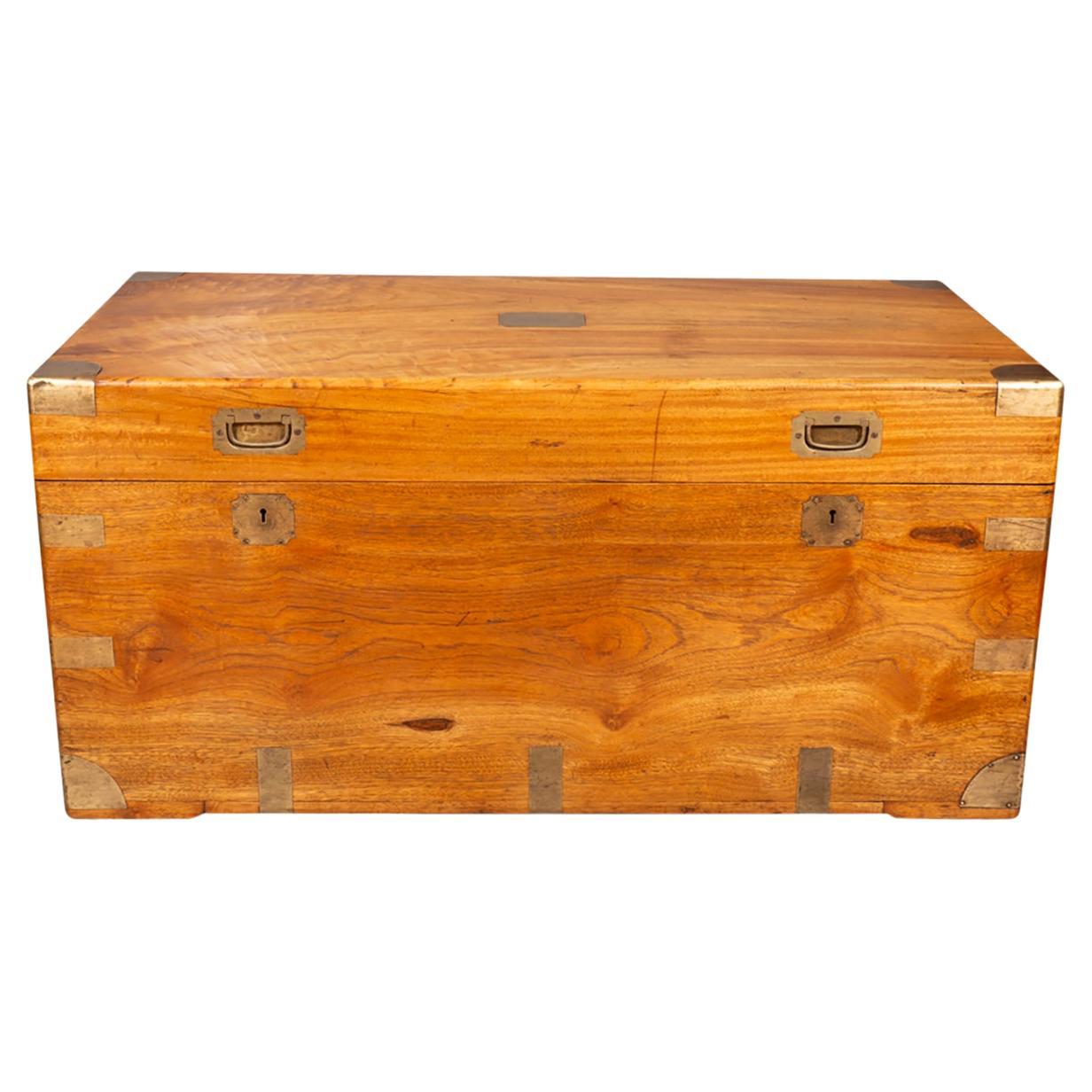 Chinese Export Brass Bound Camphorwood Chest For Sale