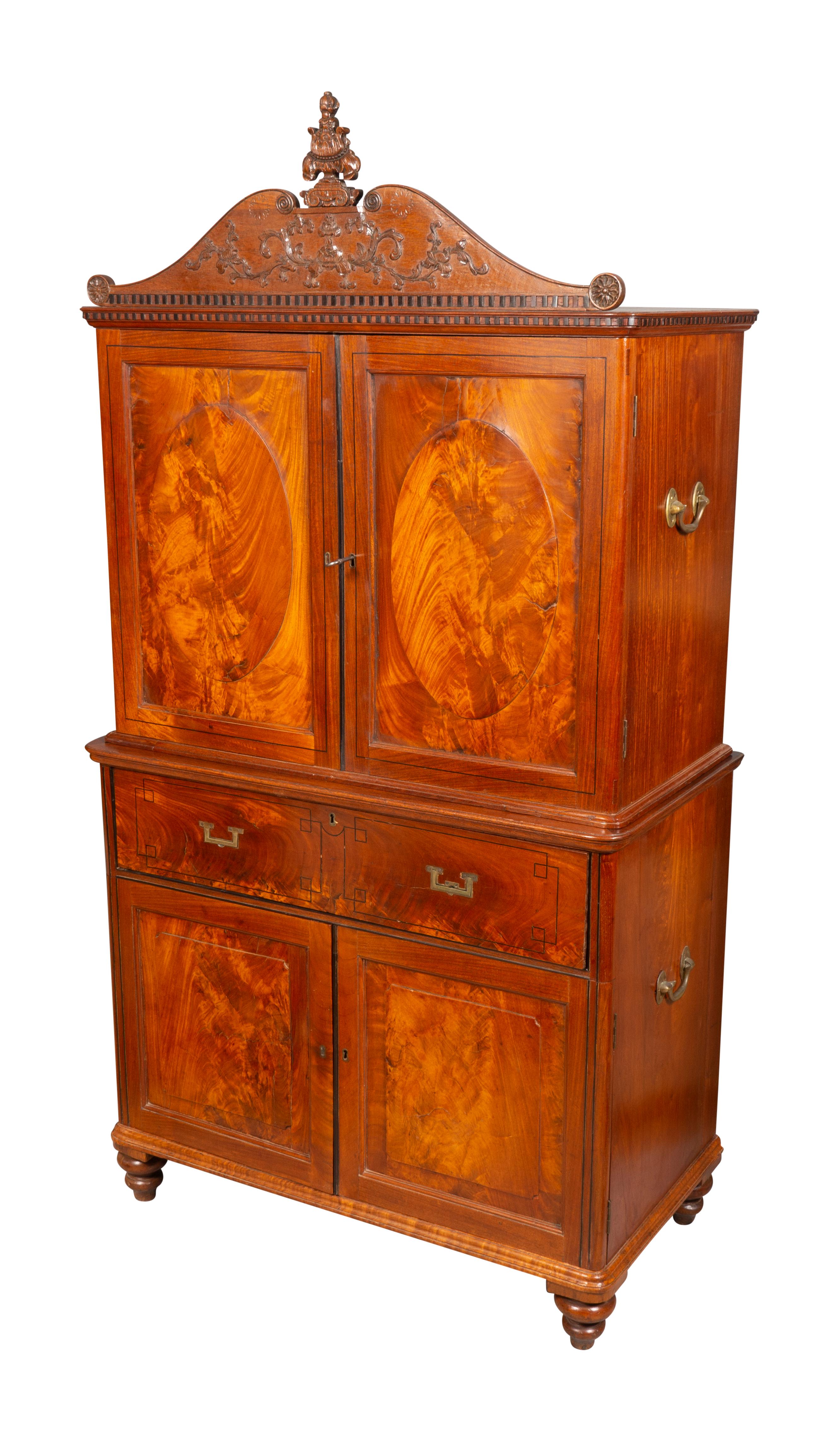 Chinese Export Campaign Camphorwood Cabinet In Good Condition For Sale In Essex, MA