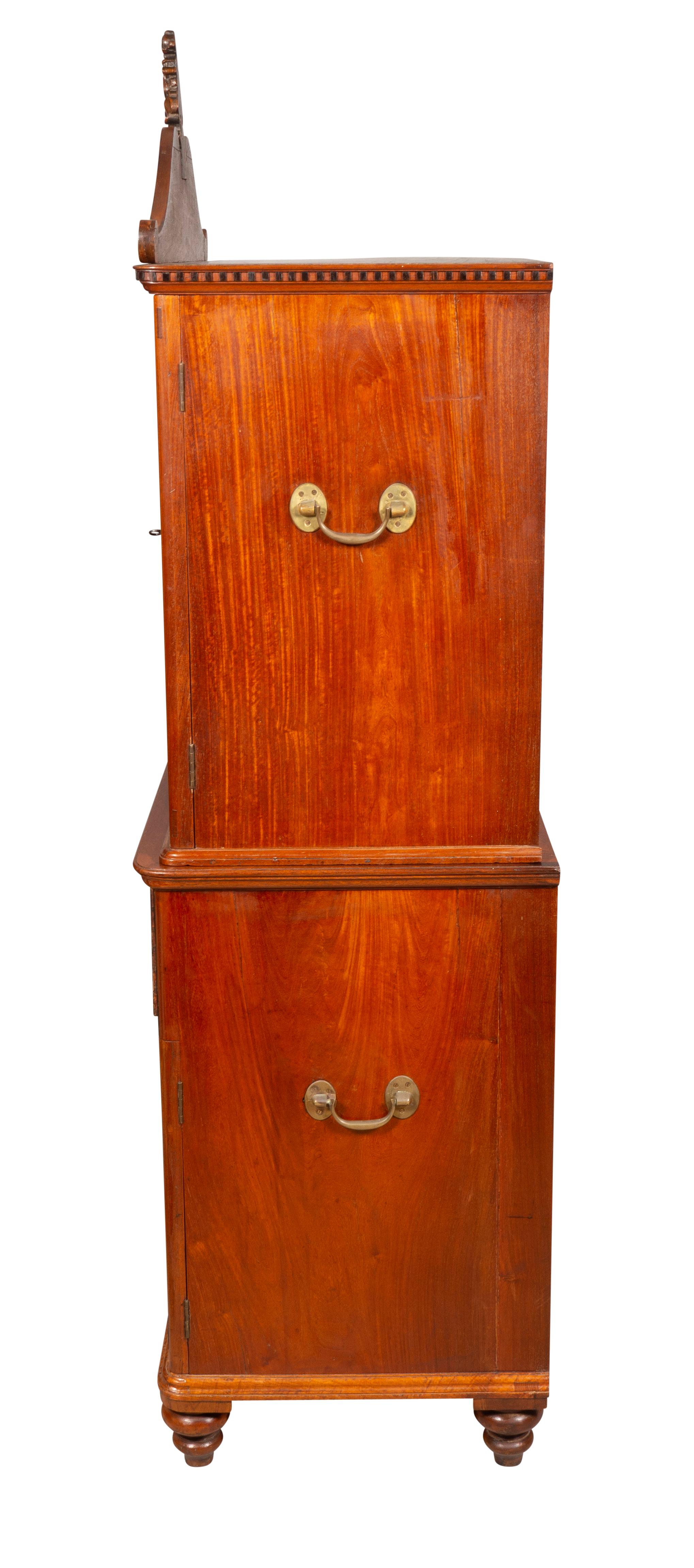 Mid-19th Century Chinese Export Campaign Camphorwood Cabinet For Sale