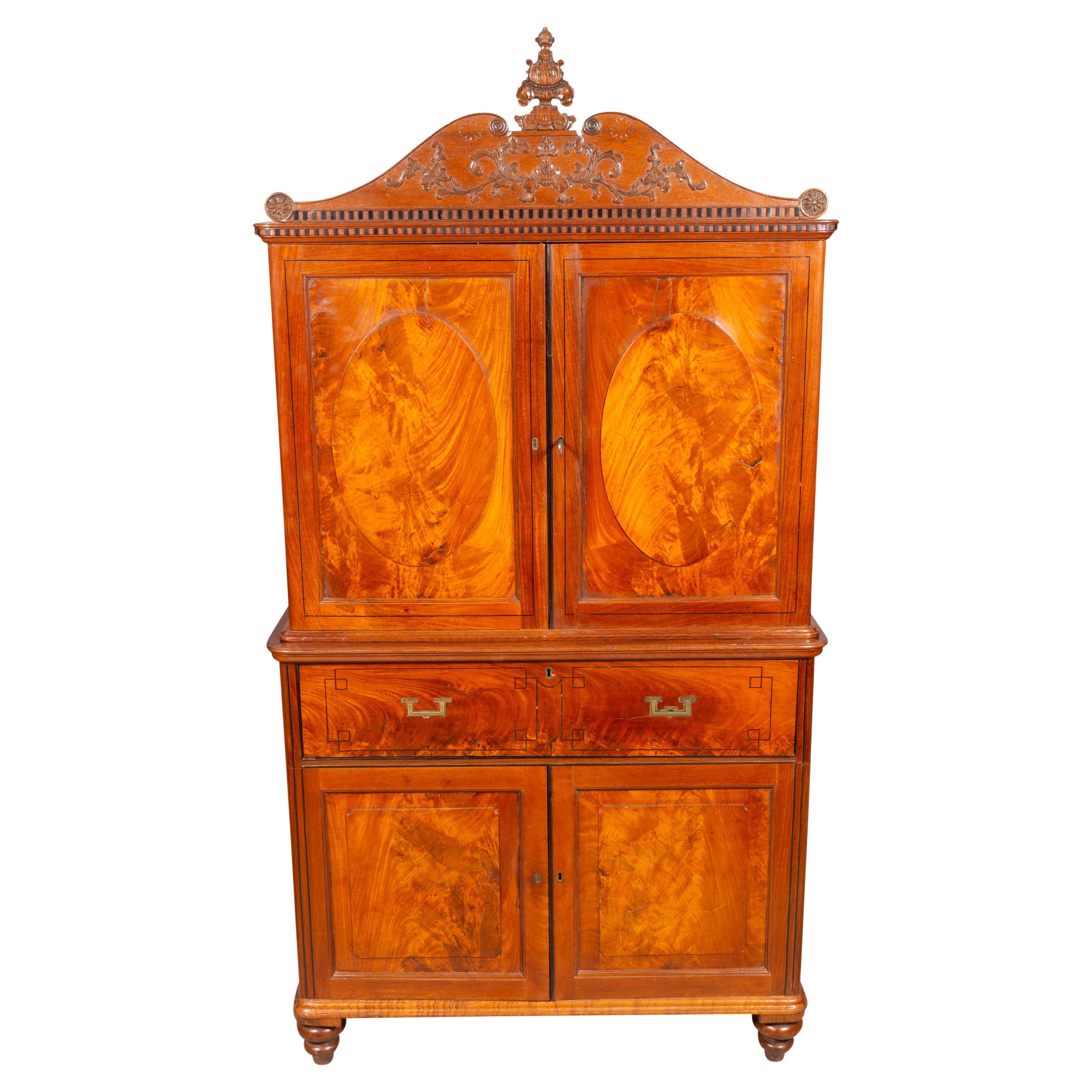 Chinese Export Campaign Camphorwood Cabinet For Sale