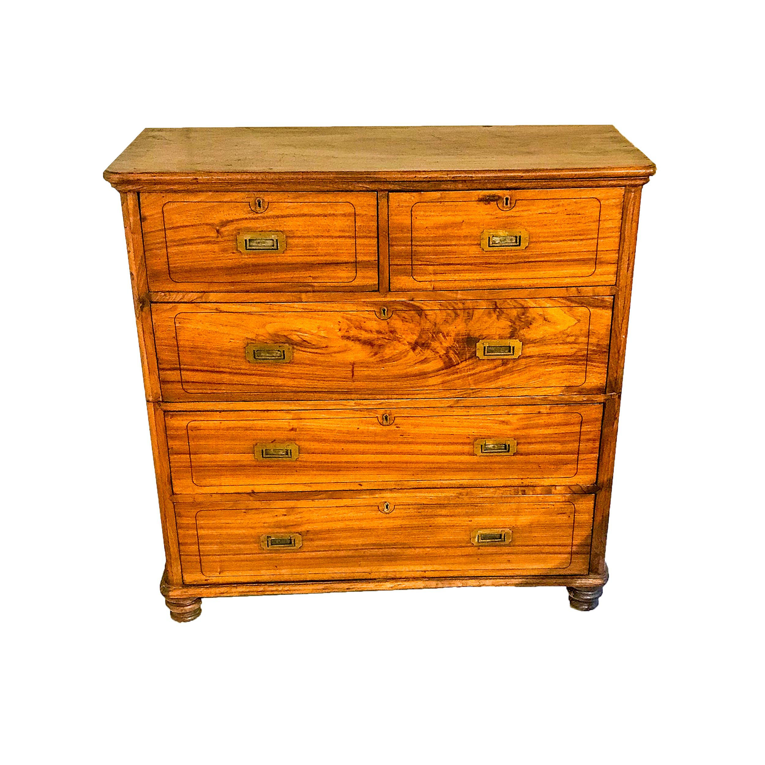 Campaign Chinese Export Camphor Wood Brass Bound Chest