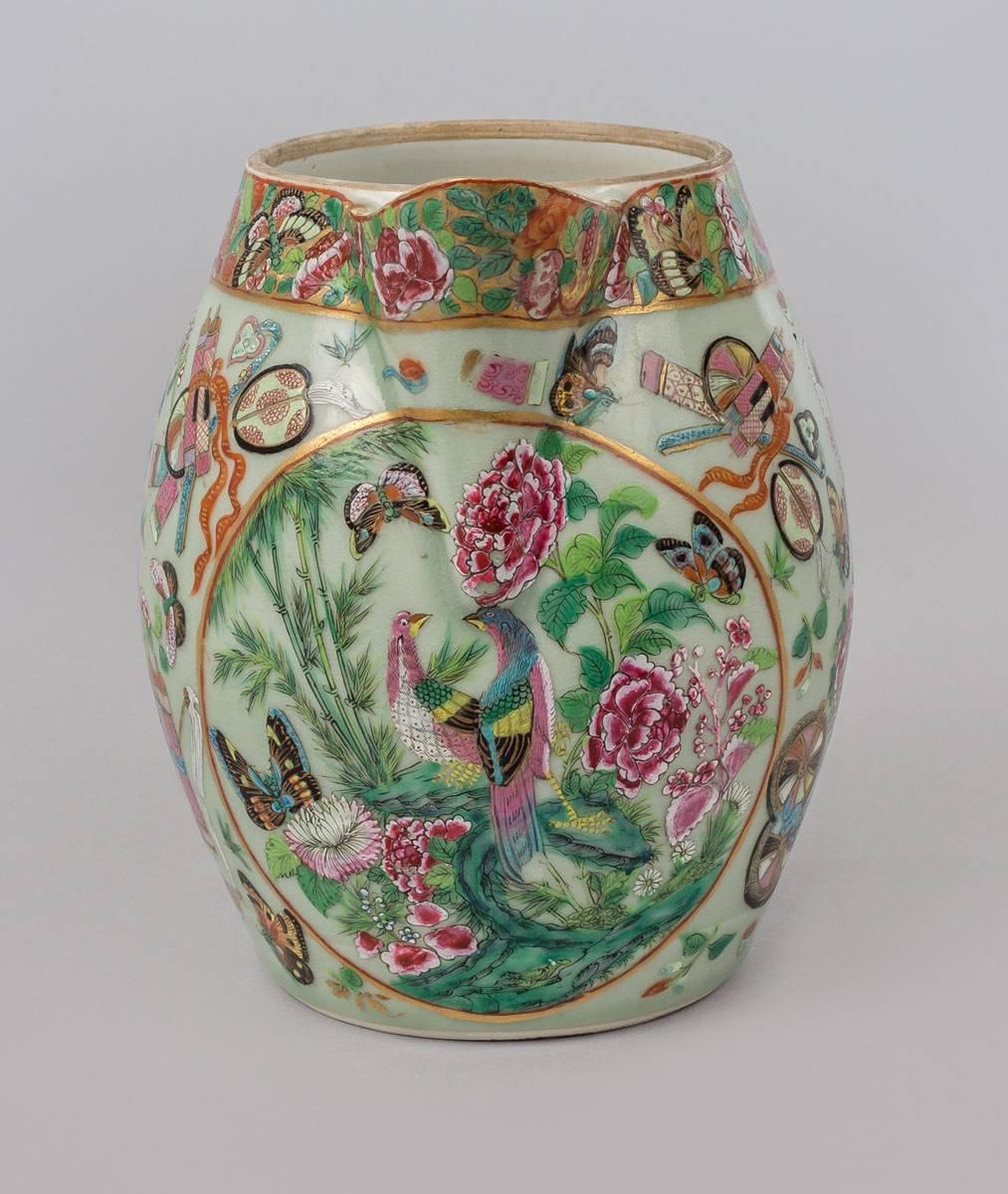 Glazed Chinese Export Canton Porcelain Cider Jug