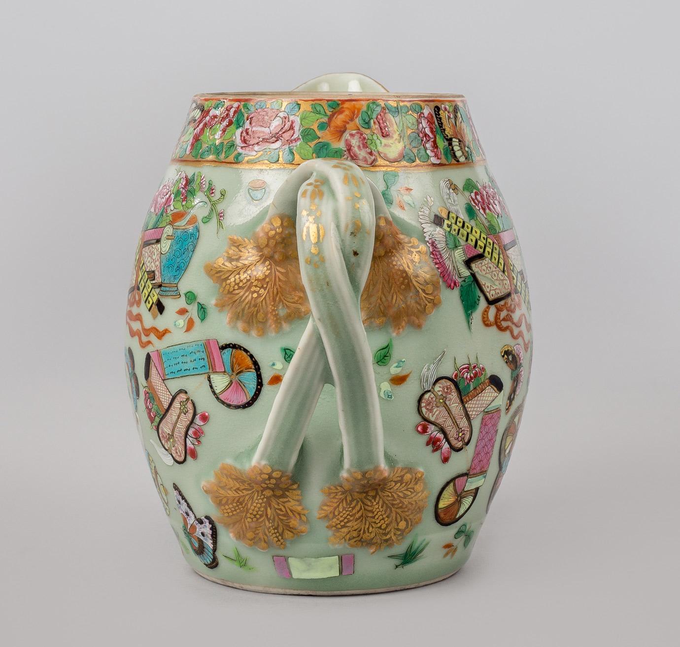 Early 19th Century Chinese Export Canton Porcelain Cider Jug