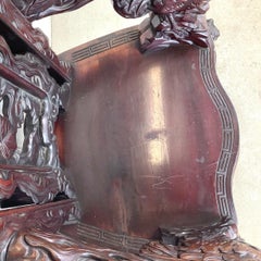 Chinese Export Carved Hardwood Dragon Armchair, Late 19th to Early 20th Century