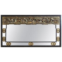 Chinese Export Carved Parcel Gilt Wall Mirror