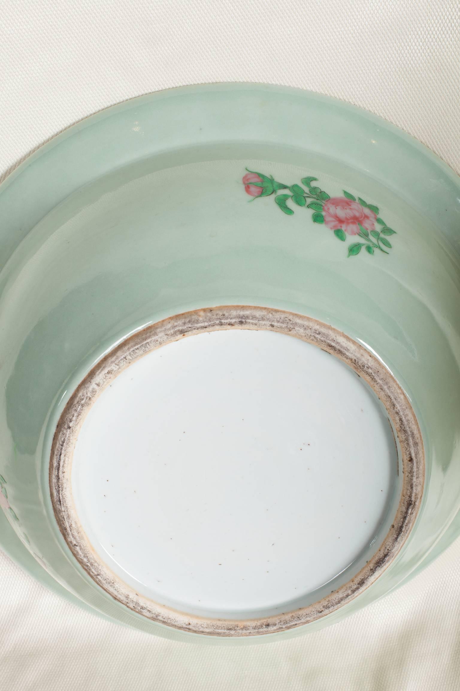 Chinese Export Celadon Porcelain Guglet and Basin 3