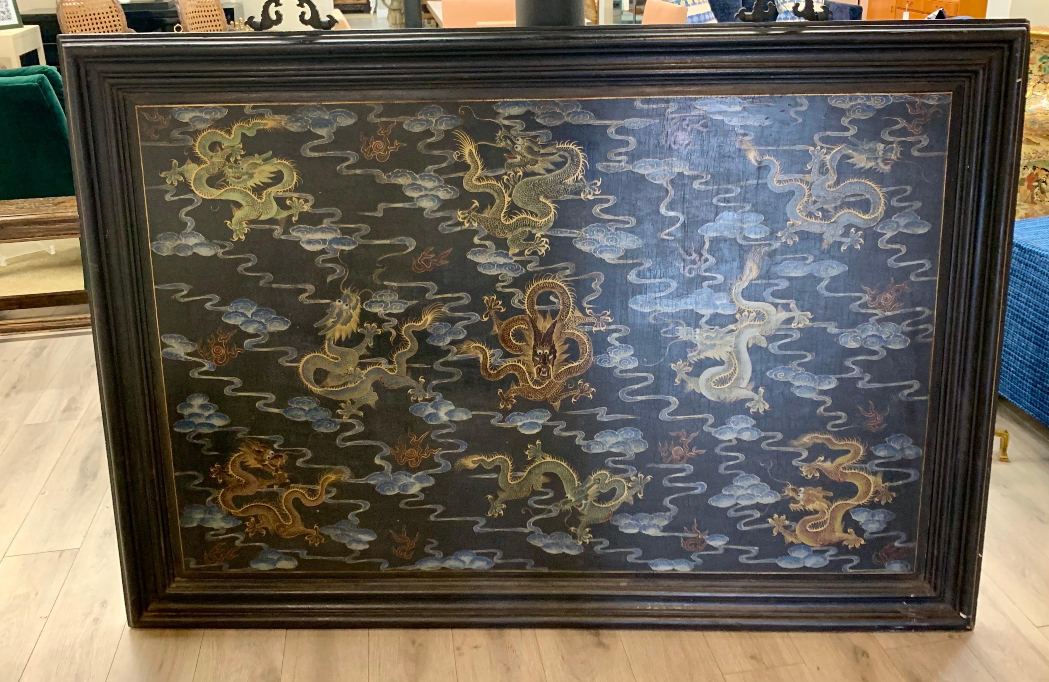 Chinese Export Chinoiserie Original Oil Painting on Board For Sale 1