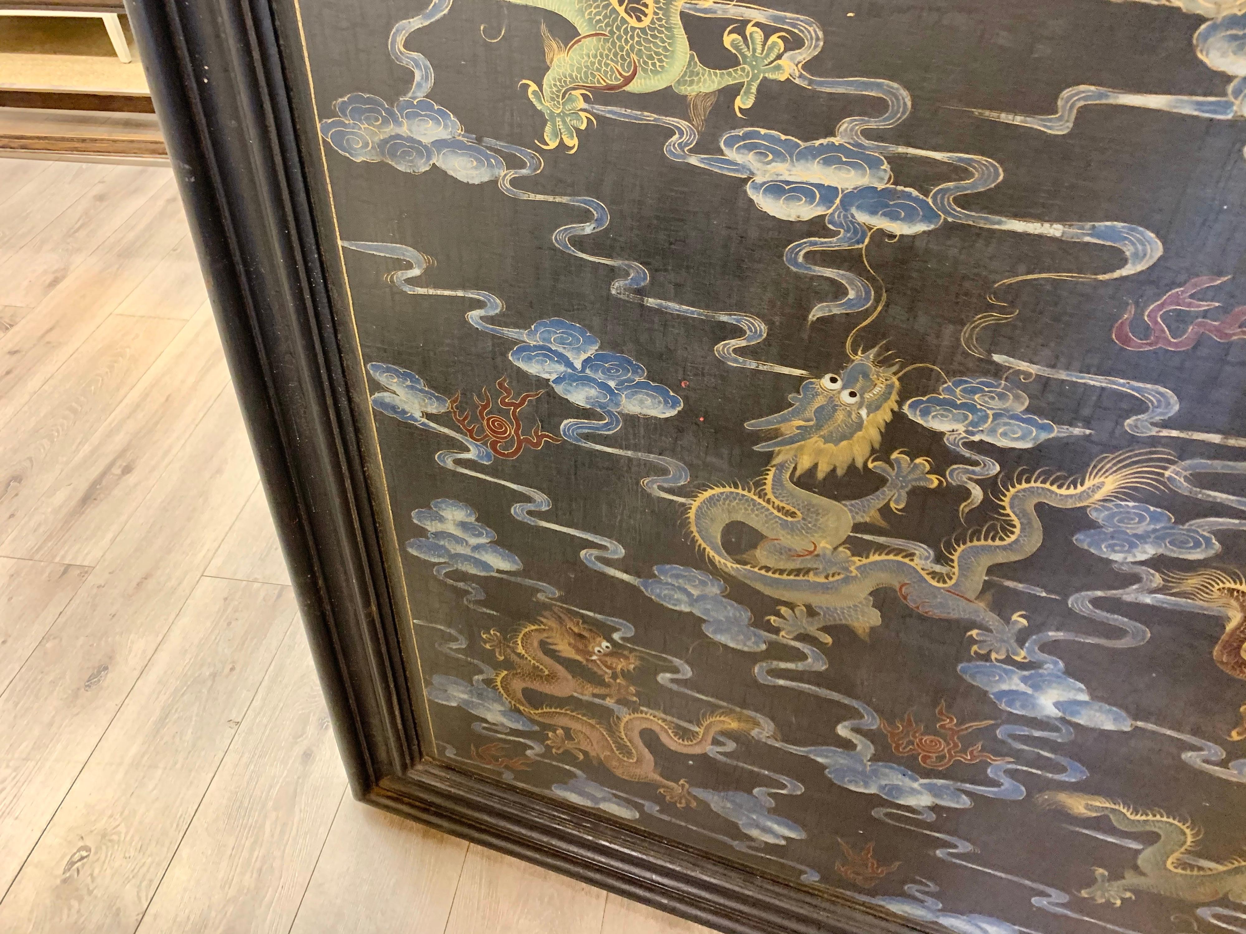 Chinese Export Chinoiserie Original Oil Painting on Board For Sale 3