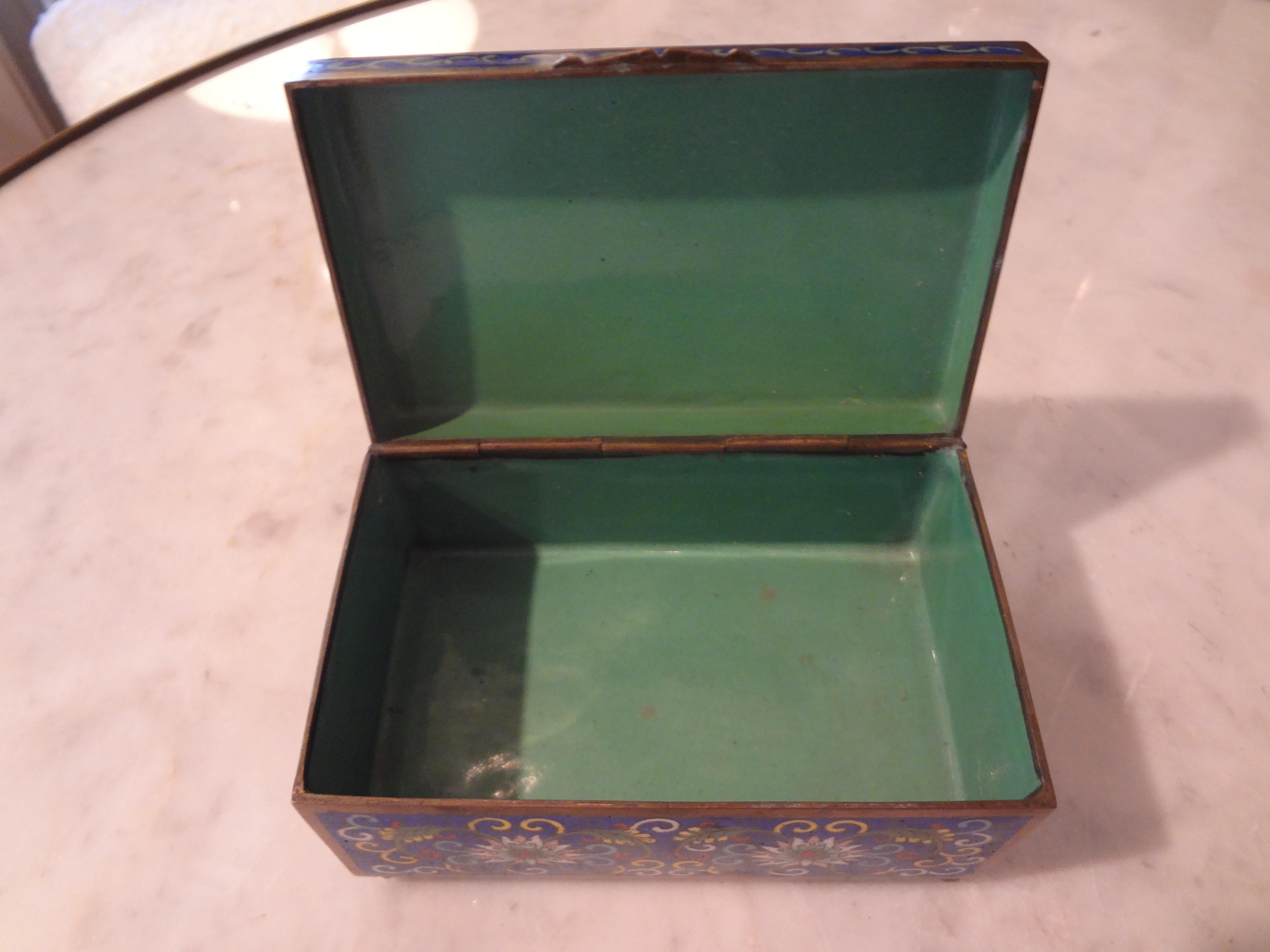 Chinese Export Cloisonné Box, Stamped China In Good Condition In Houston, TX