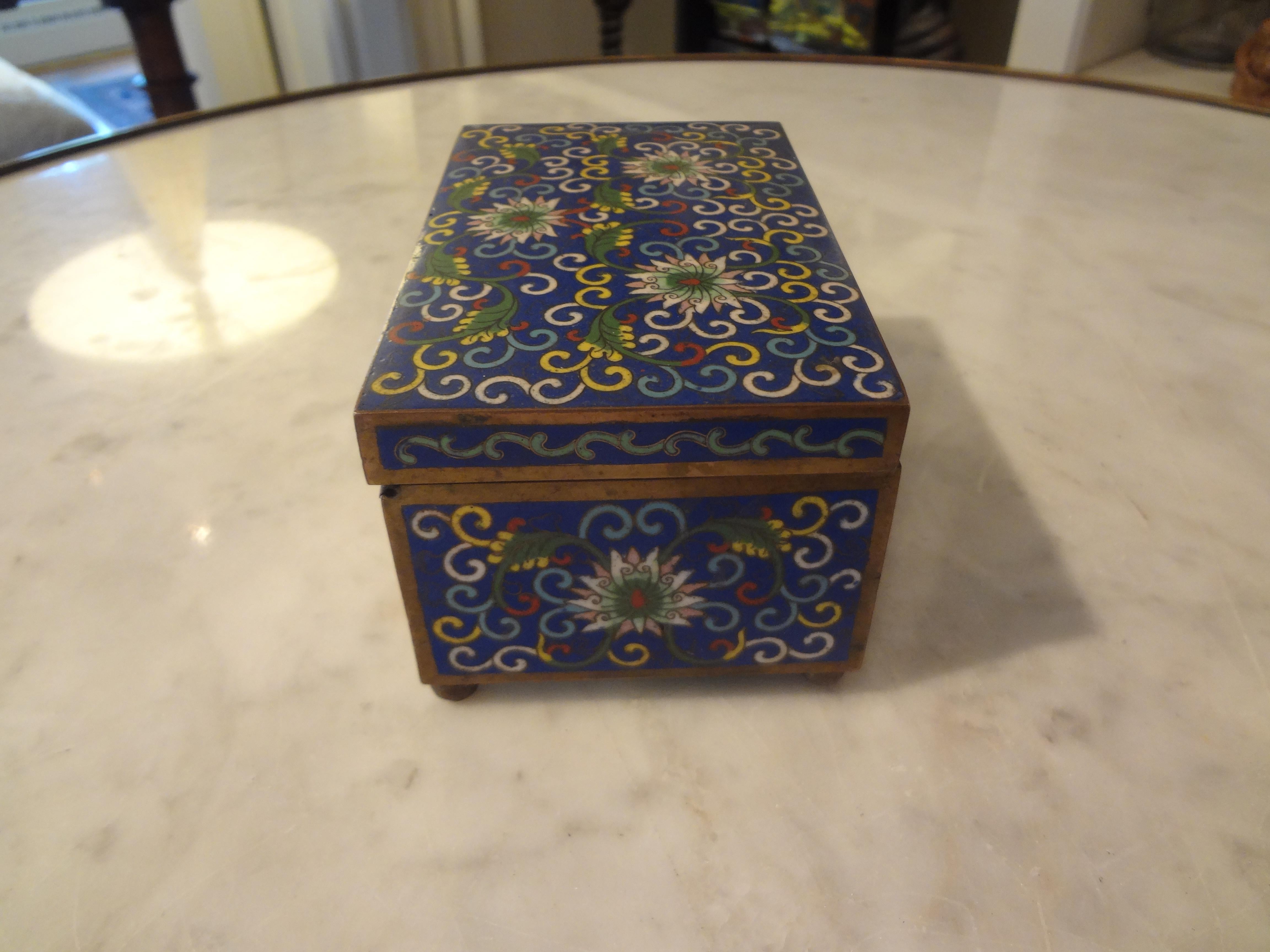 Early 20th Century Chinese Export Cloisonné Box, Stamped China