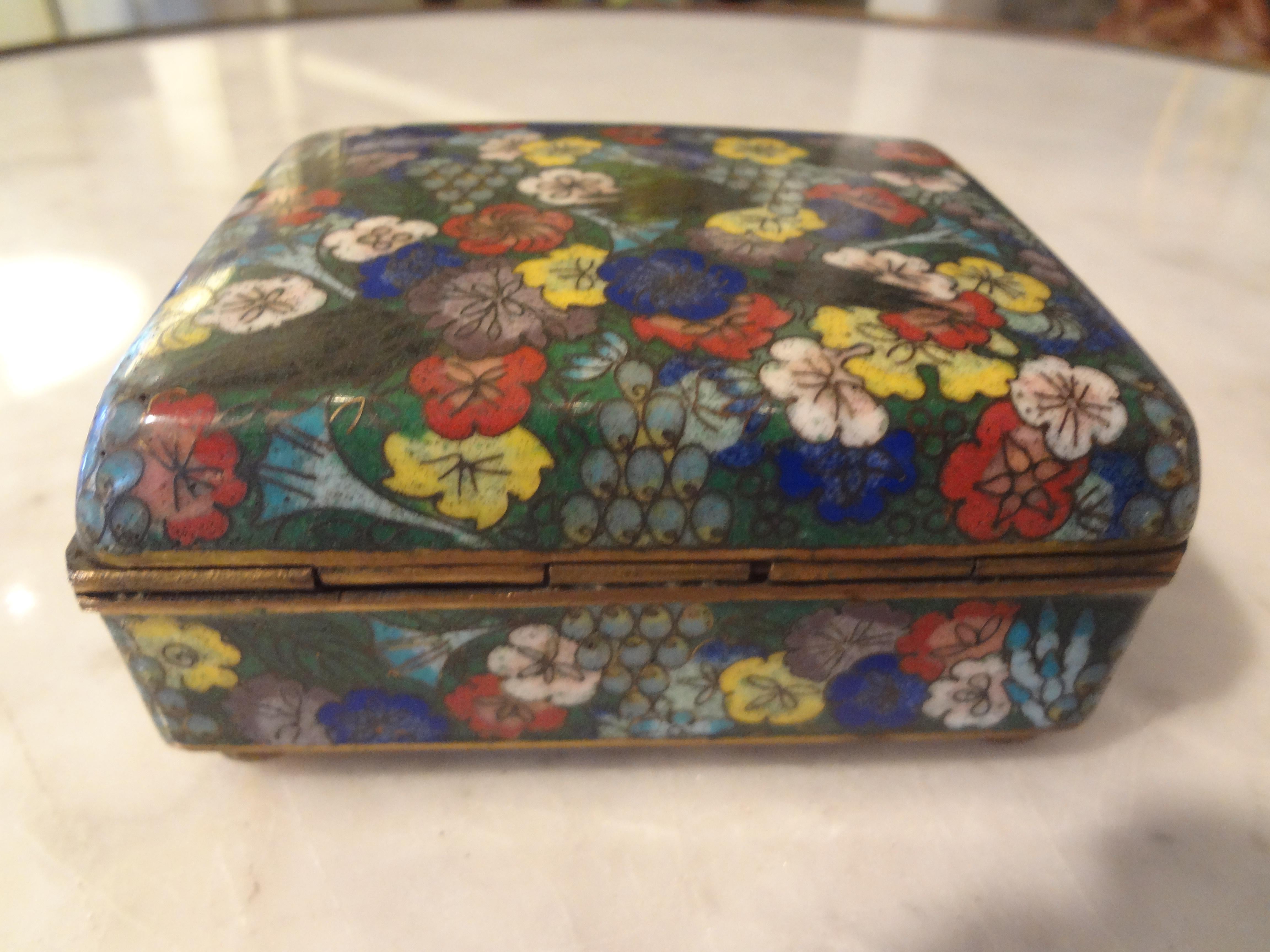 Early 20th Century Chinese Export Cloisonné Box Stamped China