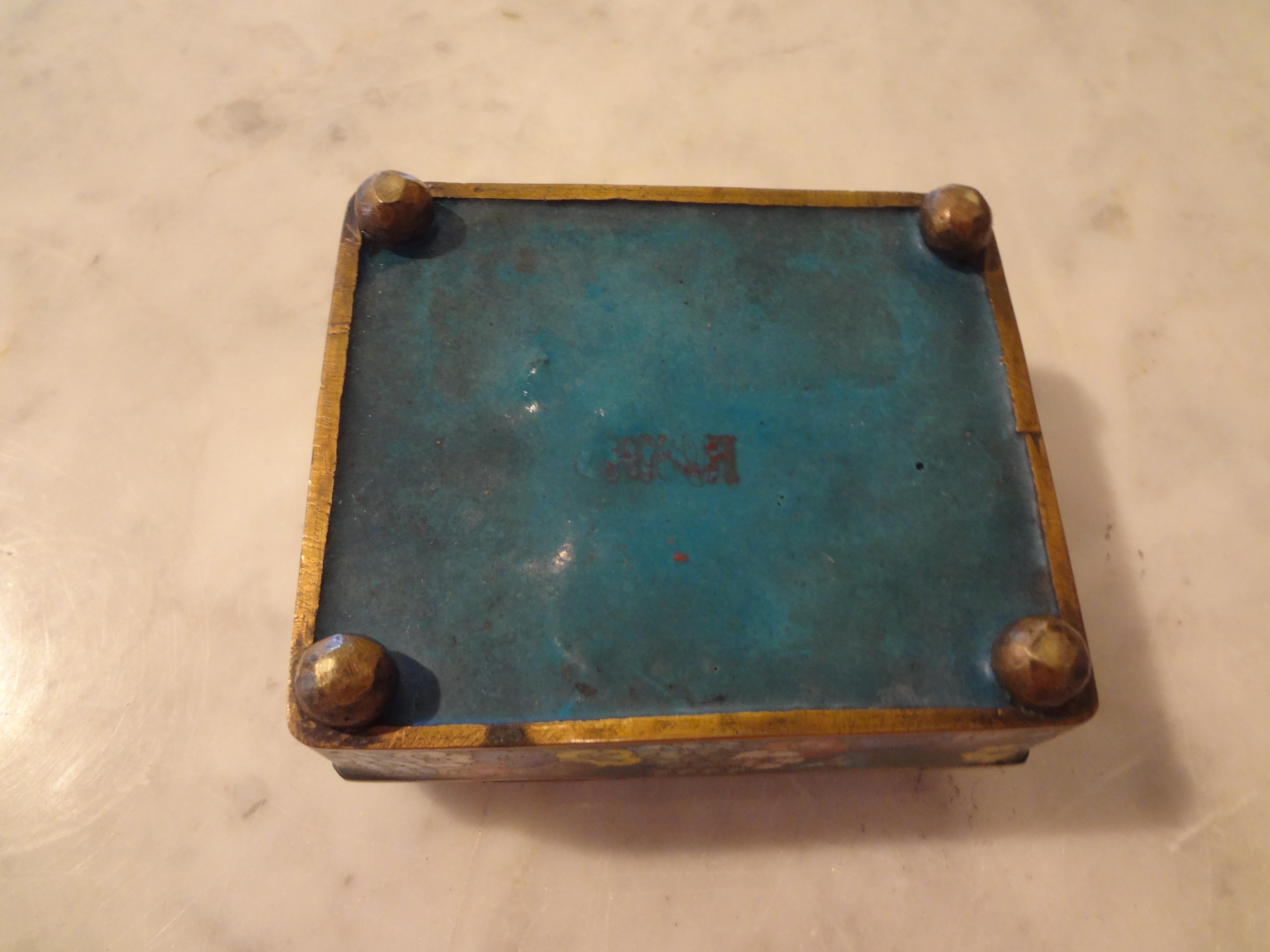 Chinese Export Cloisonné Box Stamped China 1