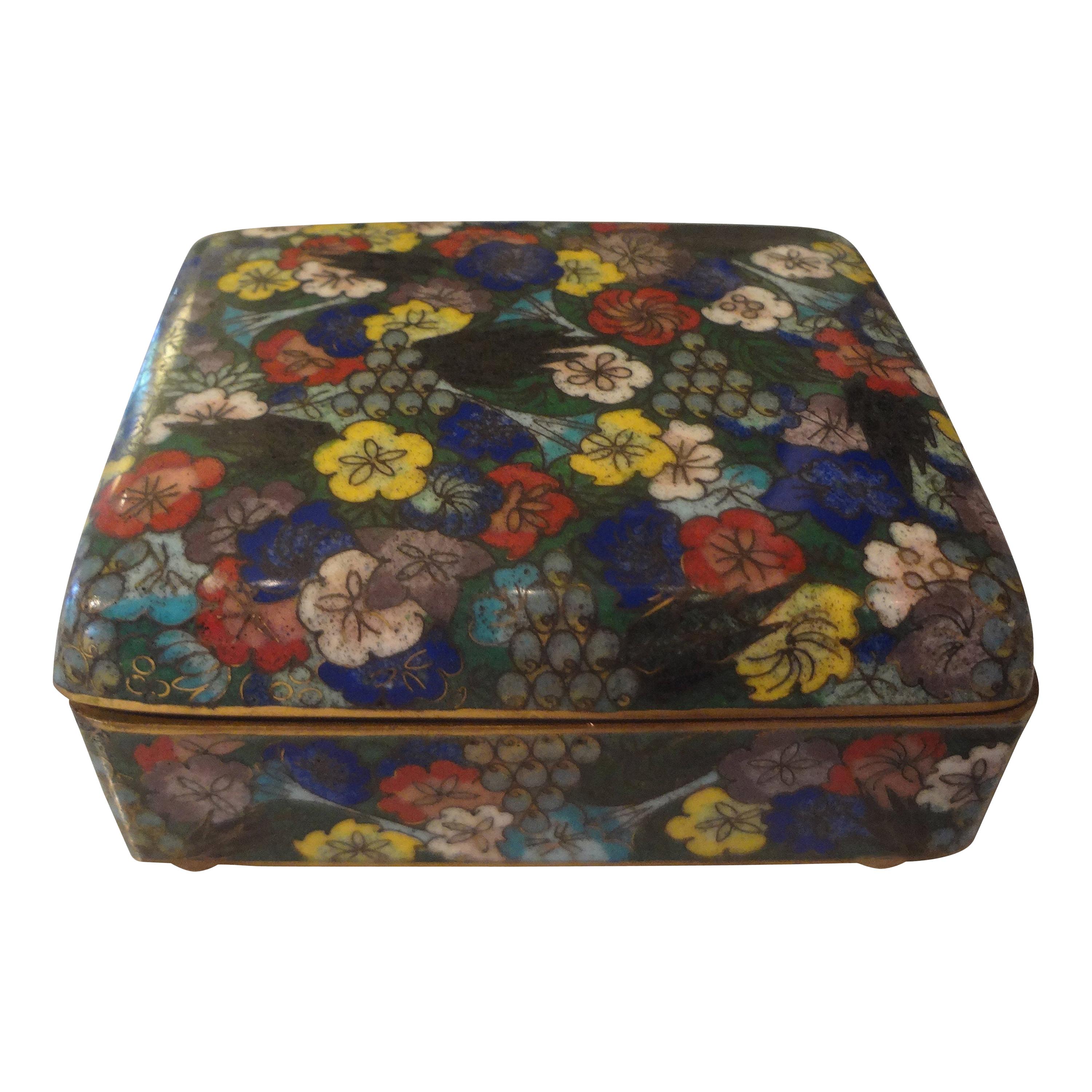 Chinese Export Cloisonné Box Stamped China