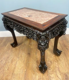 Chinese Export Console Table Carved Antique Hardwood 1840