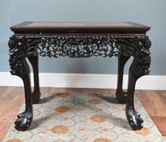 Chinese Export Console Table Carved Antique Hardwood 1840