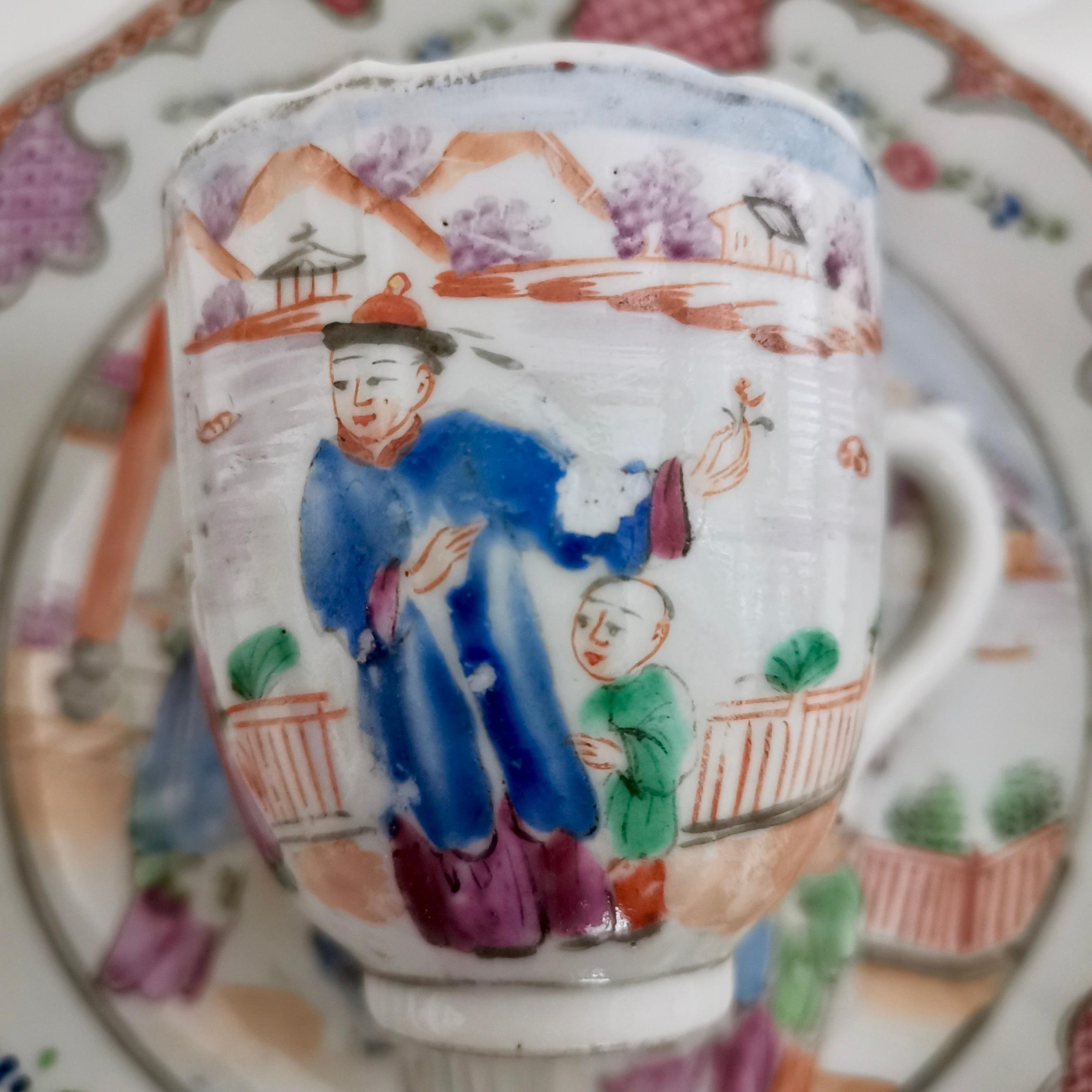 Chinese Export Cup and Saucer, London Decorated Qianlong, 1760-1780 6