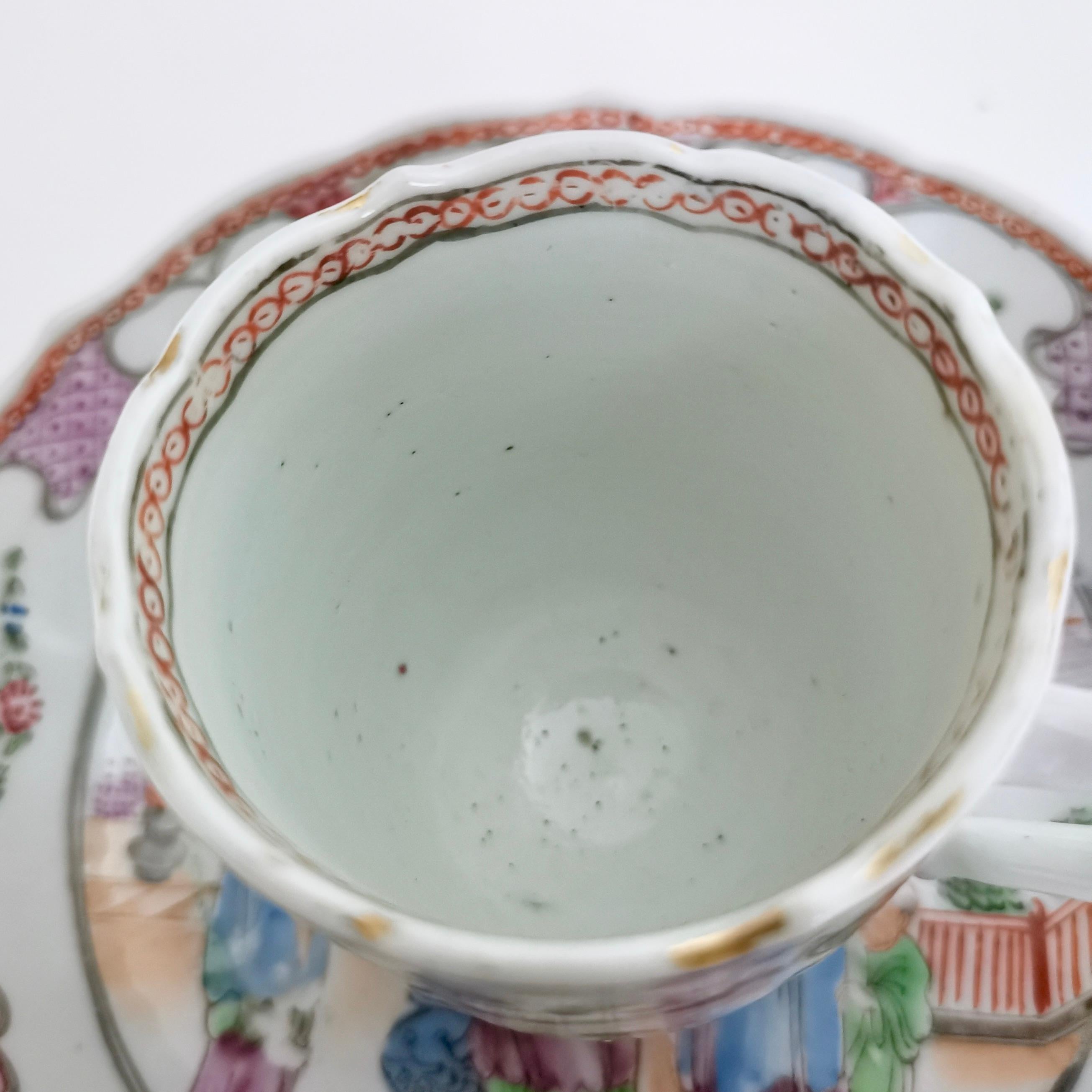 Chinese Export Cup and Saucer, London Decorated Qianlong, 1760-1780 2