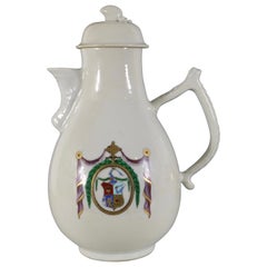 Chinese Export Porcelain Dutch Market Armorial Coffee Pot, circa 1786