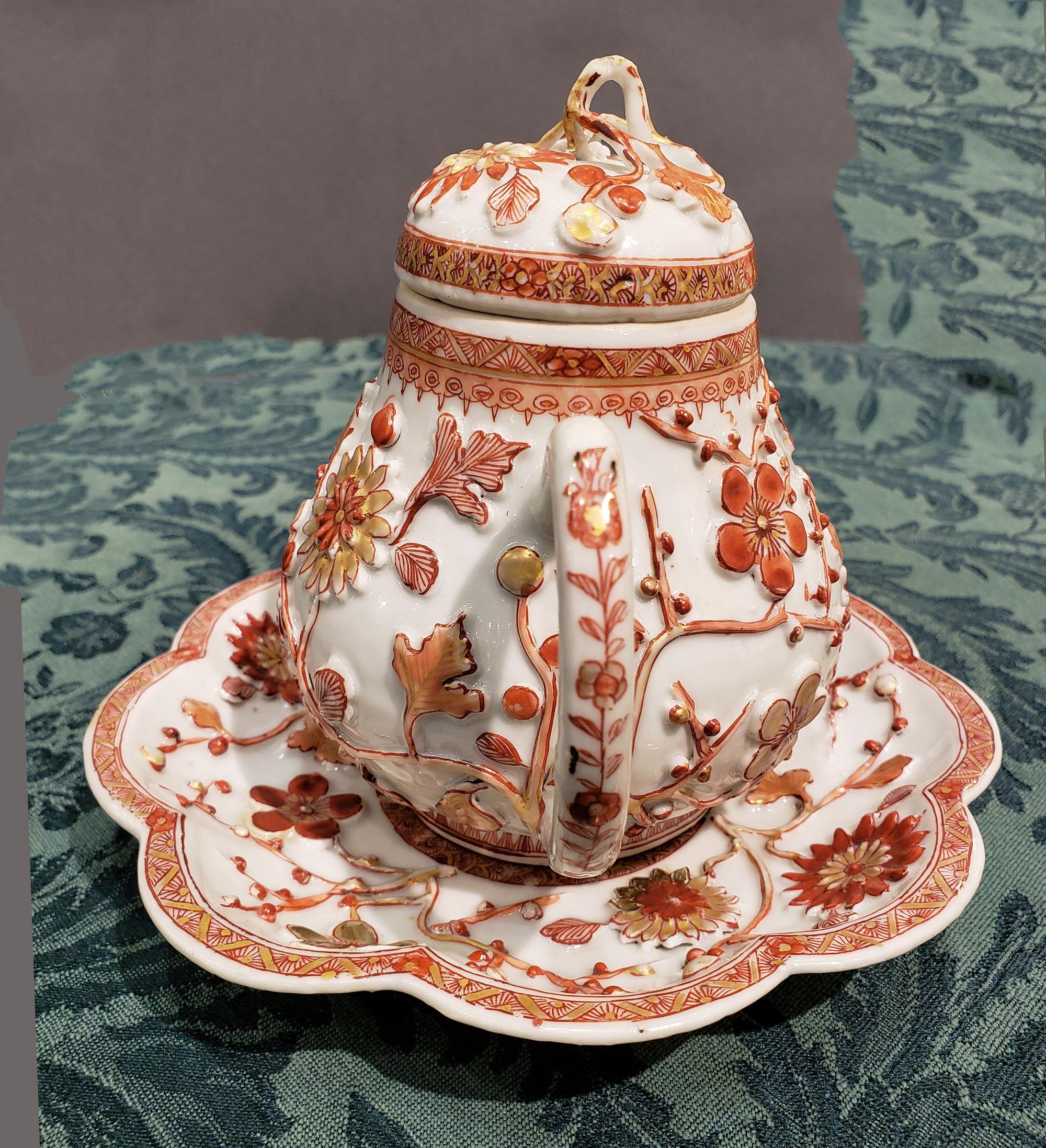 Chinese Export Early 18th Century Rouge de Fer Porcelain Teapot, Cover & Stand 7