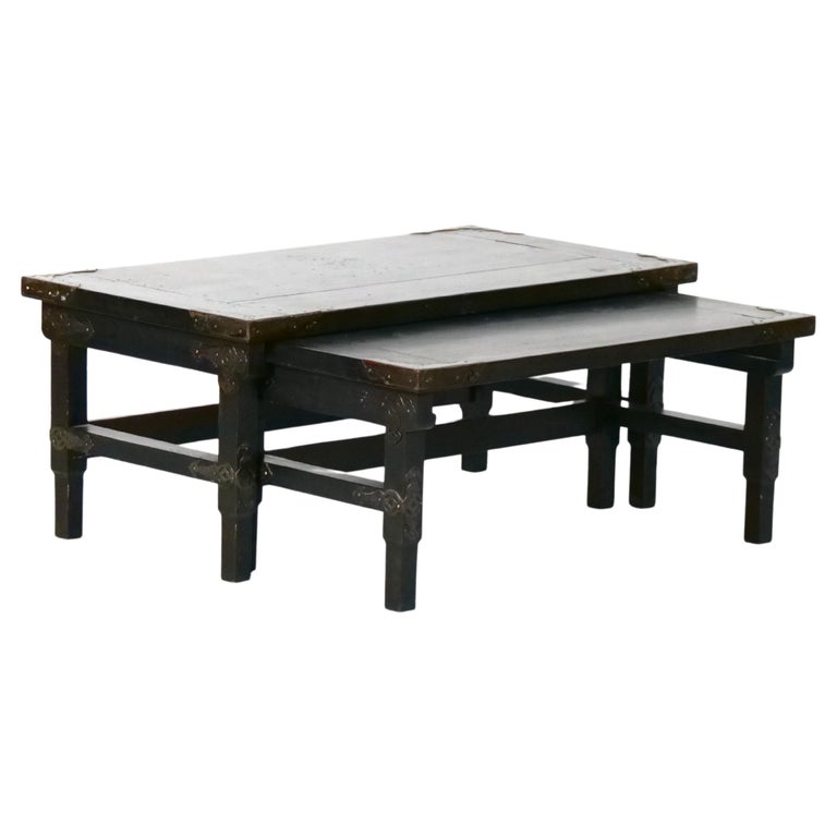 Chinese Export Ebonized low Nesting Tables For Sale at 1stDibs
